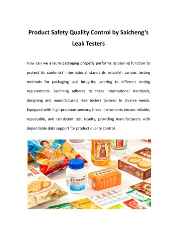 Product Safety Quality Control by Saicheng&rsquo;s Leak Testers
