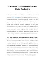 Saicheng Advanced Leak Test Methods for Blister Packaging