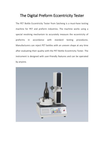 Saicheng The Digital Preform Eccentricity Tester