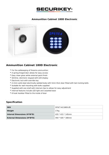 Ammunition Cabinet 180D Electronic
