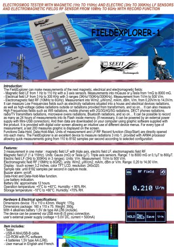 FIELDEXPLORER-1 - Seeit - PDF Catalogs | Technical Documentation.