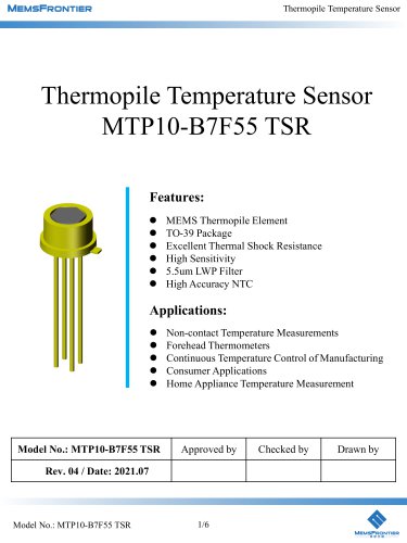 MemsFrontier Thermopile Temperature Sensor MTP10-B7F55 TSR