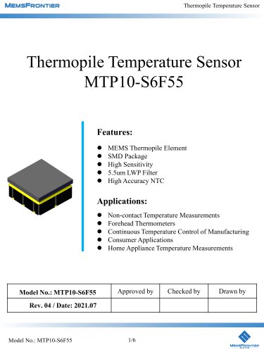 MemsFrontier Thermopile Temperature Sensor MTP10-S6F55