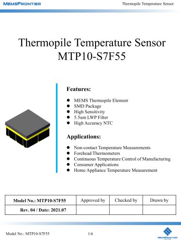 MemsFrontier Thermopile Temperature Sensor MTP10-S7F55