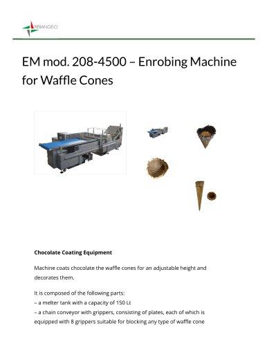 Enrobing machine for waffle cones EM 208-4500