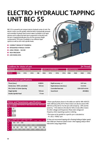 ELECTRO HYDRAULIC TAPPING UNIT BEG 55