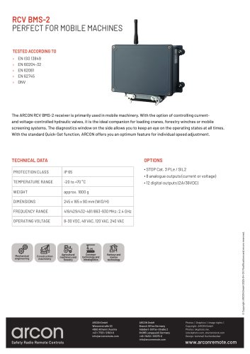 product data sheet RCV BMS-2