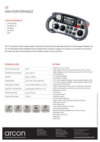 product data sheet T7