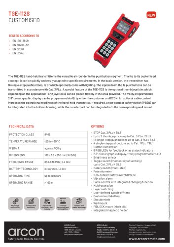 product data sheet TGE-112S