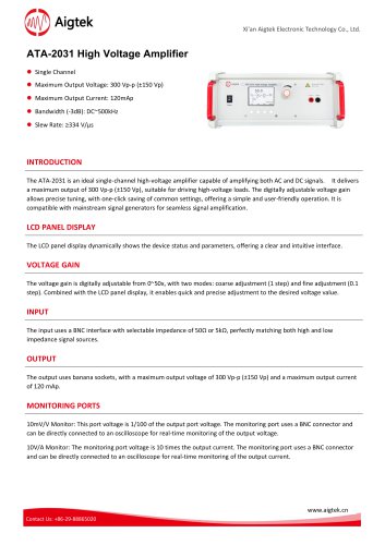Aigtek High Voltage Amplifier ATA-2031