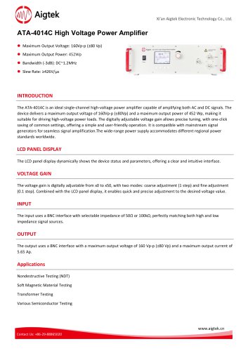 Aigtek High Voltage Power Amplifier ATA-4014C