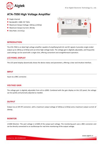 ATA-7050 High Voltage Amplifier