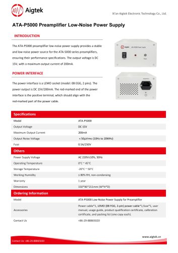ATA-P5000 Preamplifier Low-Noise Power Supply