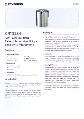 CRY3284 Measurement Microphone