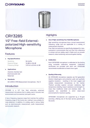 CRY3285 Measurement Microphone