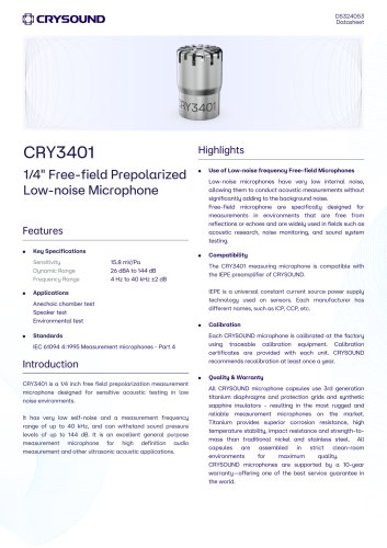 CRY3401 Measurement Microphone