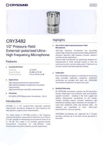 CRY3482 Measurement Microphone