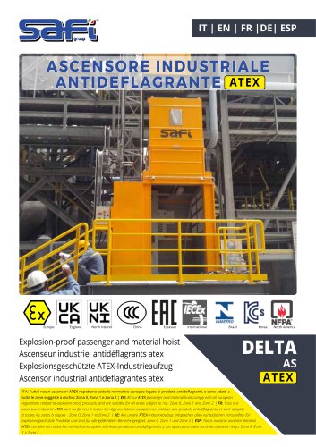 EXPLOSION-PROOF PASSENGER AND MATERIAL HOIST DELTA AS ATEX(ZONE 0,1 AND 2)