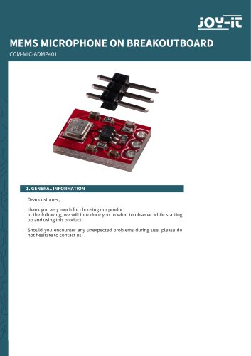 MEMS MICROPHONE ON BREAKOUTBOARD