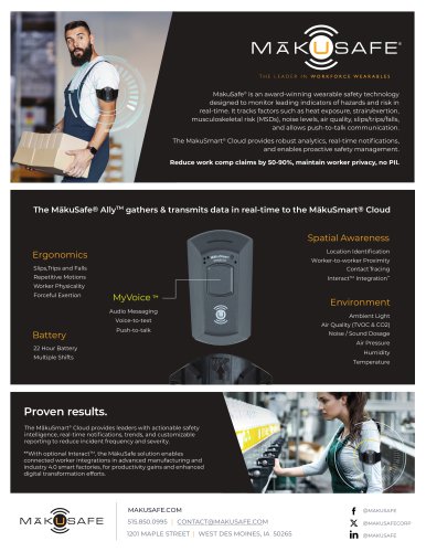 The MakuSafe &reg; AllyTM gathers & transmits data in real-time to the MakuSmart&reg; Cloud