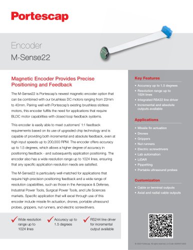 M-Sense22 Encoder Ideal for Missile Fin Actuation