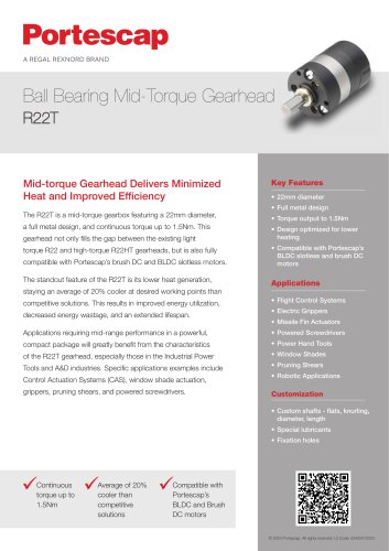 R22T Gearhead Ideal for Mid-Torque Applications