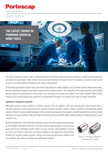 THE LATEST TRENDS IN POWERING SURGICAL HAND TOOLS