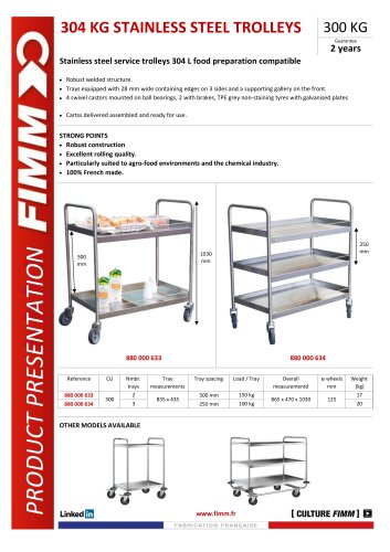 304 KG STAINLESS STEEL TROLLEYS