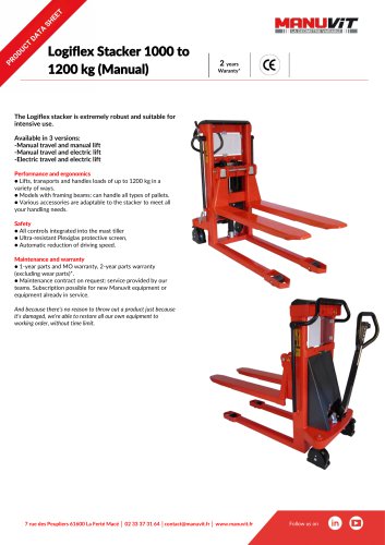 Logiflex Stacker 1000 to 1200 kg (Manual)