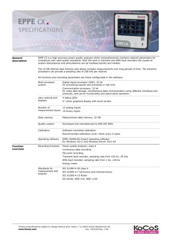  EPPE CX Specifications 