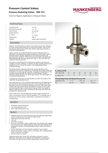 Valve for Hygiene Applications | Ultrapure Media DM 152