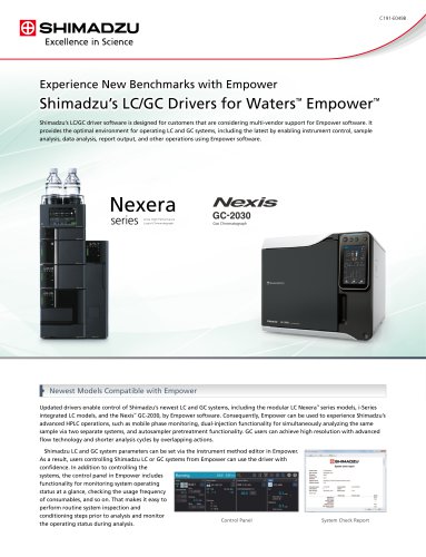 Shimadzu’s LC/GC Drivers for Waters   ™   Empower   ™