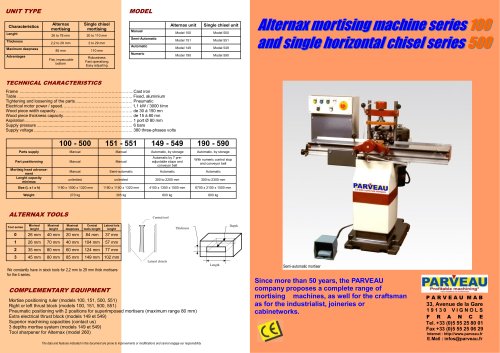 Alternax mortising machines