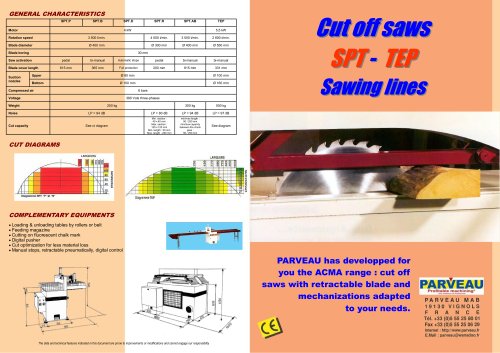 SPT ? TEP Cross cut sawing machines