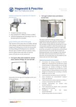 Electromotive linear axes for the testing of rotary doors, sliding doors, roller doors, filing cabinets and drawers e.g. according to EN 14749, EN 14074, EN 1335-3, ES 1058 und BIFMA X5.1 - 4