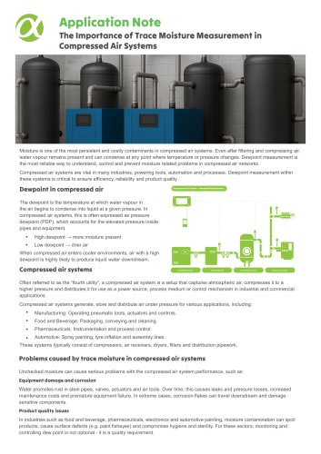 Trace Moisture in Compressed Air Systems