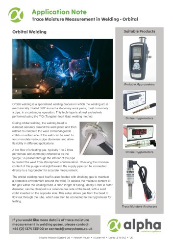 Trace Moisture in Welding - Orbital