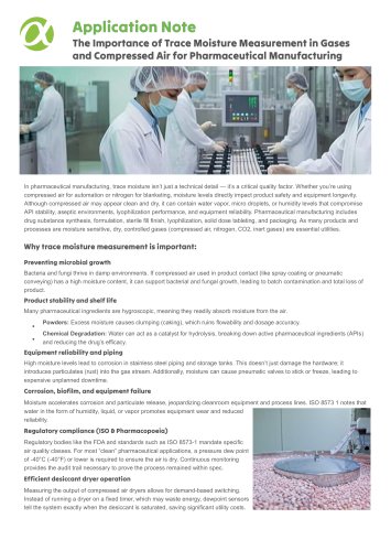 Trace Moisture in Pharmaceutical Manufacturing