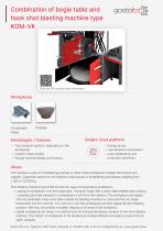 Combination of bogie table and hook shot blasting machine type KOM-VK-1