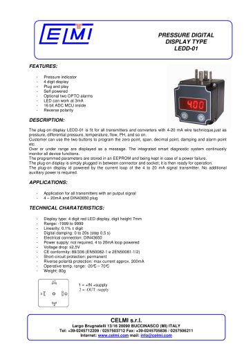 PRESSURE DIGITAL DISPLAY TYPE LEDD-01