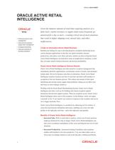 Oracle Active Retail Intelligence - 1