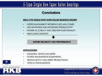 E-Type Single Row Taper Roller Bearings - 8