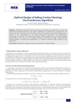 RKB Optimal Design of Rolling-Contact Bearings Via Evolutionary Algorithms - 1