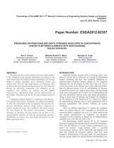 RKB Pressures Distributions and Depth Stresses Developed in Concentrated Contacts Between Elements with Non-Gaussian Rough Surfaces - 1