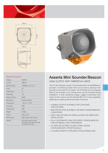 Asserta Mini 9-60Vdc AT Sounder/Beacon