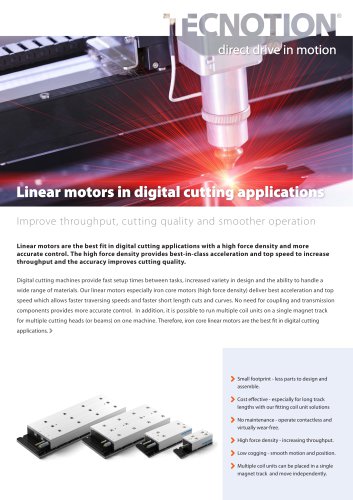Linear motors in Digital cutting applications