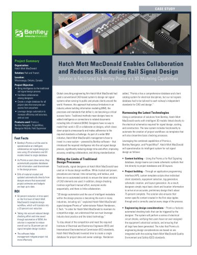 Hatch Mott MacDonald Enables Collaboration and Reduces Risk during Rail Signal Design