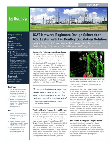 iSAT Network Engineers Design Substations 40% Faster with the Bentley Substation Solution