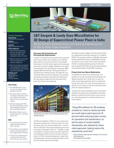 L&T-Sargent & Lundy Uses MicroStation for 3D Design of Supercritical Power Plant in India