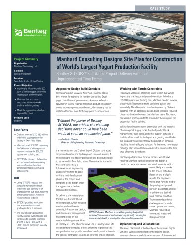 Manhard Consulting Designs Site Plan for Construction of World’s Largest Yogurt Production Facility